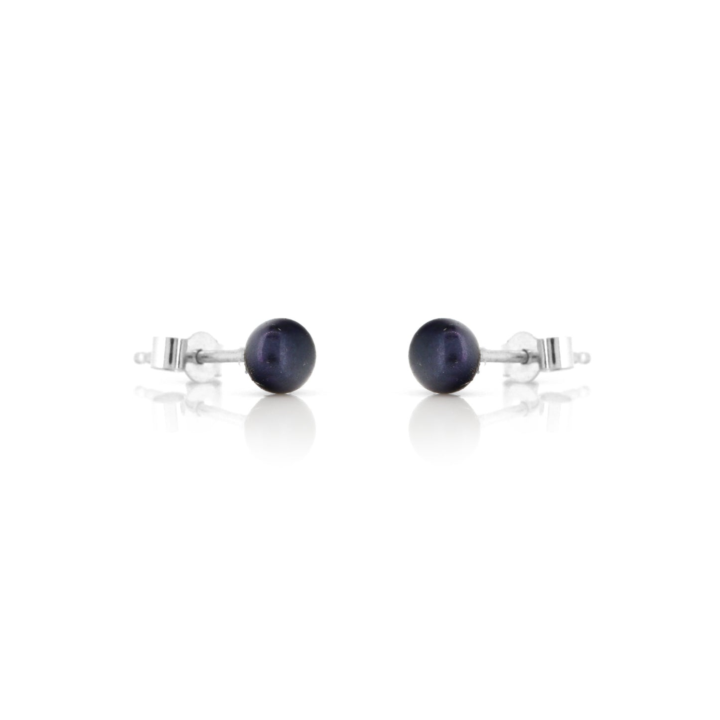 Alyssia Peacock Freshwater Pearl 4mm Stud Earrings - Sterling Silver