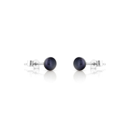 Alyssia Peacock Freshwater Pearl 4mm Stud Earrings - Sterling Silver