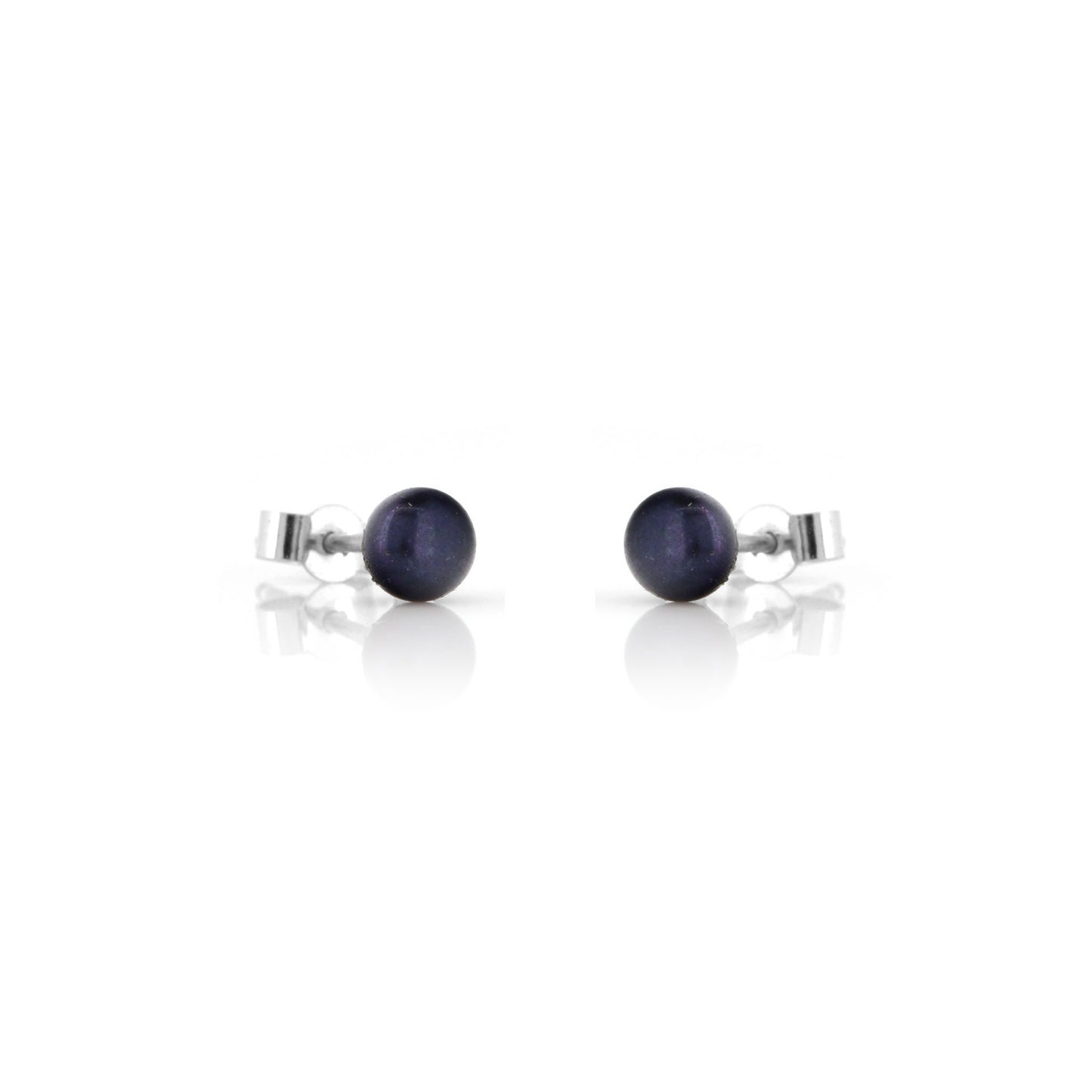 Alyssia Peacock Freshwater Pearl 4mm Stud Earrings - Sterling Silver