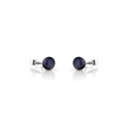 Alyssia Peacock Freshwater Pearl 4mm Stud Earrings - Sterling Silver