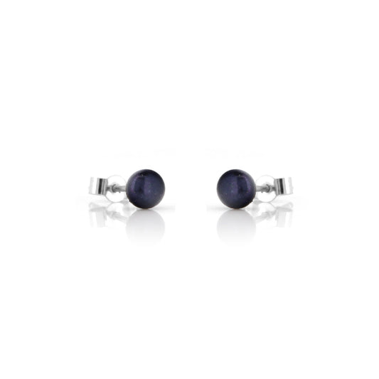Alyssia Peacock Freshwater Pearl 4mm Stud Earrings - Sterling Silver