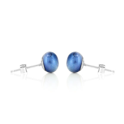 Alyssia Peacock Freshwater Pearl 7mm Stud Earrings - Sterling Silver
