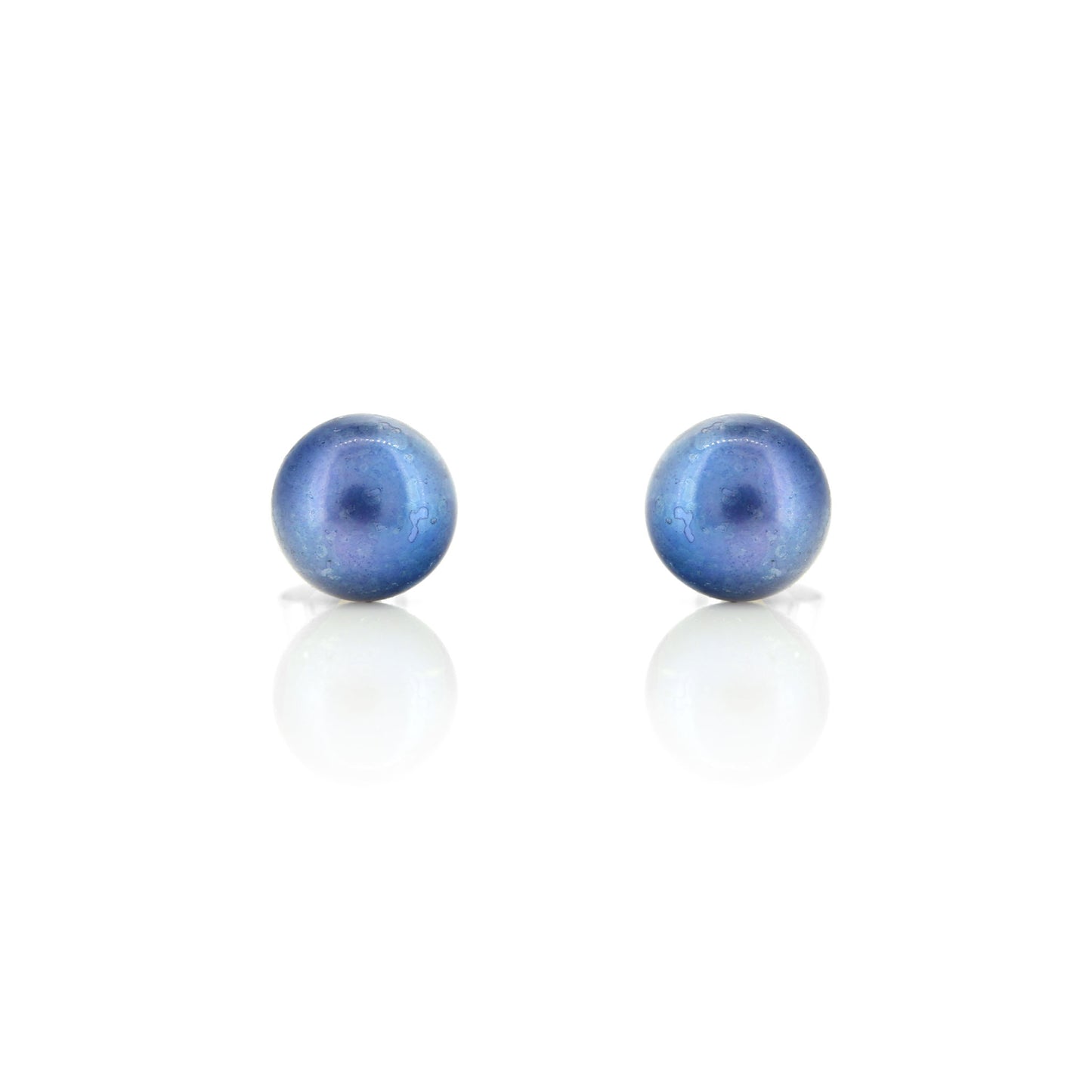 Alyssia Peacock Freshwater Pearl 7mm Stud Earrings - Sterling Silver