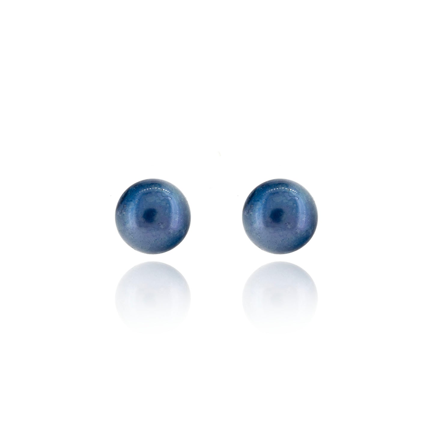 Alyssia Peacock Freshwater Pearl 7mm Stud Earrings - Sterling Silver