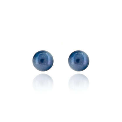 Alyssia Peacock Freshwater Pearl 7mm Stud Earrings - Sterling Silver