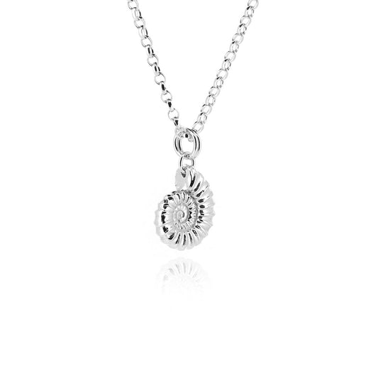 Ammonite Large Necklace - Sterling Silver Necklace