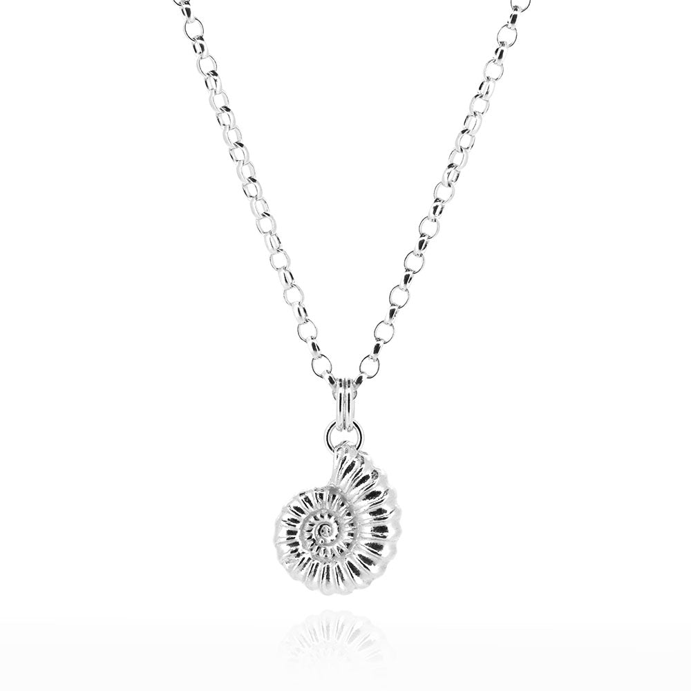 Ammonite Large Necklace - Sterling Silver Necklace