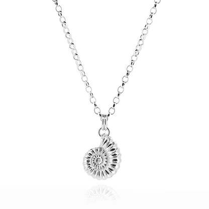 Ammonite Large Necklace - Sterling Silver Necklace