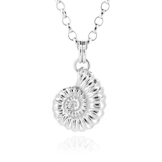 Ammonite Large Necklace - Sterling Silver Necklace