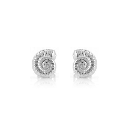 Ammonite Stud Earrings - Sterling Silver Stud Earrings