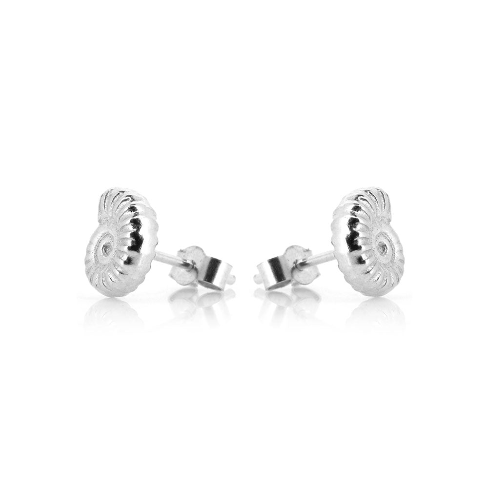 Ammonite Stud Earrings - Sterling Silver Stud Earrings