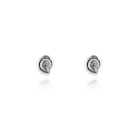 Ammonite Tiny Stud Earrings - Sterling Silver Stud Earrings