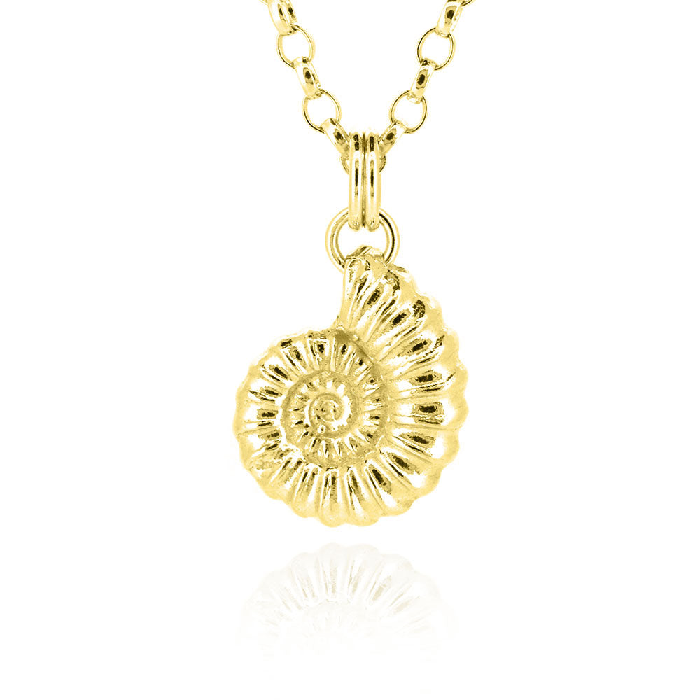 Ammonite Large Necklace - Yellow Gold Vermeil Necklace