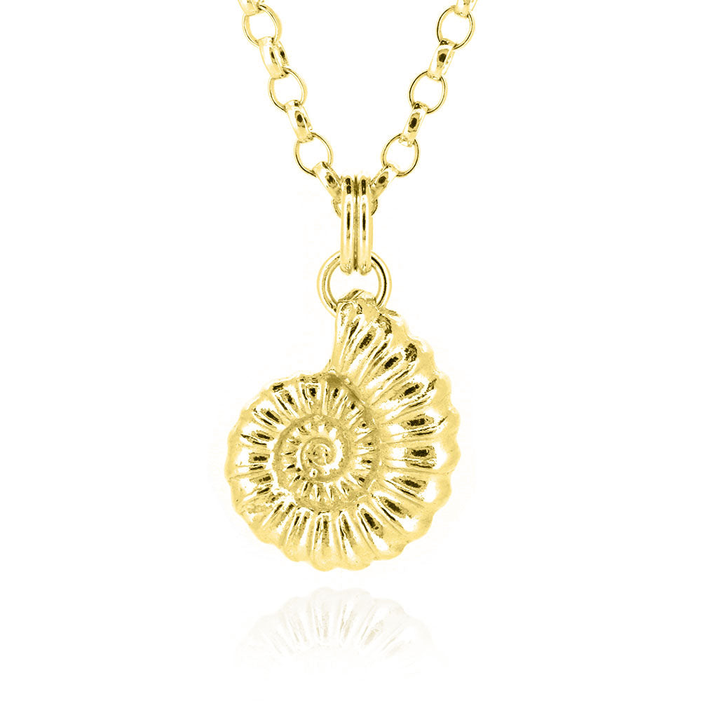 Ammonite Large Necklace - Yellow Gold Vermeil Necklace