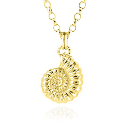 Ammonite Large Necklace - Yellow Gold Vermeil Necklace