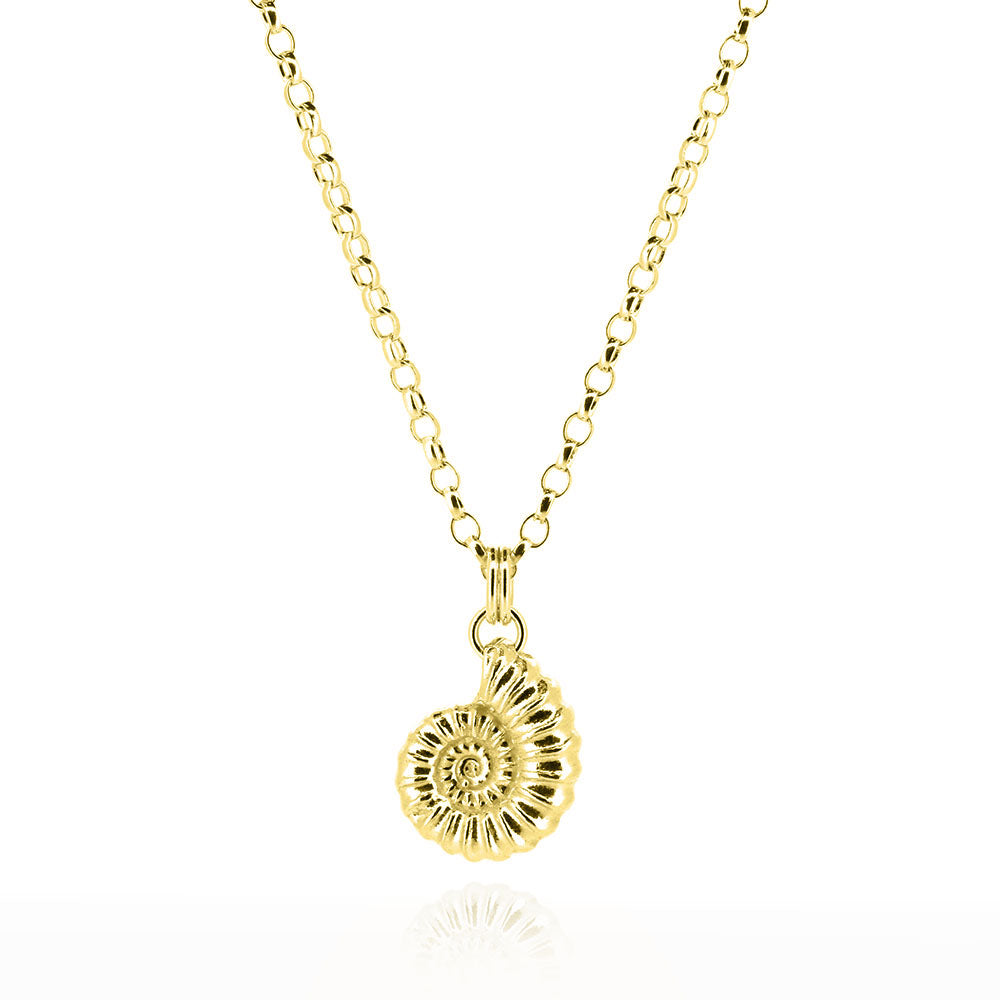 Ammonite Large Necklace - Yellow Gold Vermeil Necklace