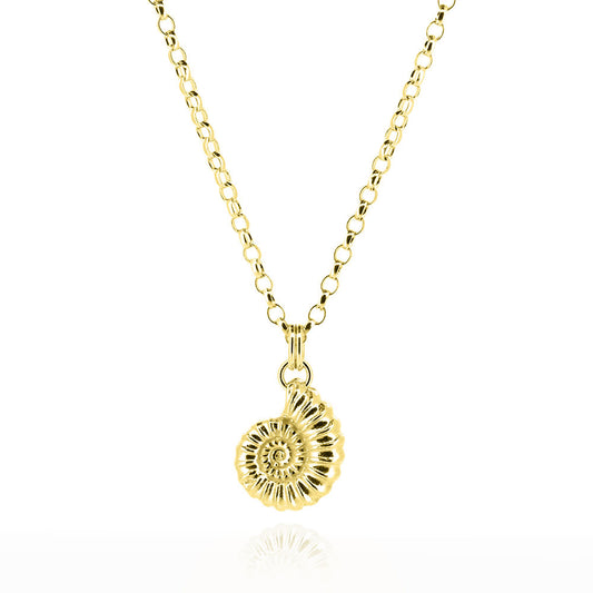 Ammonite Large Necklace - Yellow Gold Vermeil Necklace