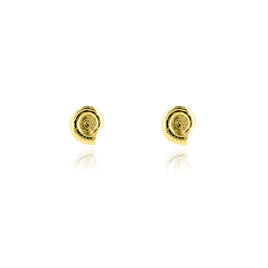Ammonite Tiny Stud Earrings - Yellow Gold Vermeil Stud Earrings