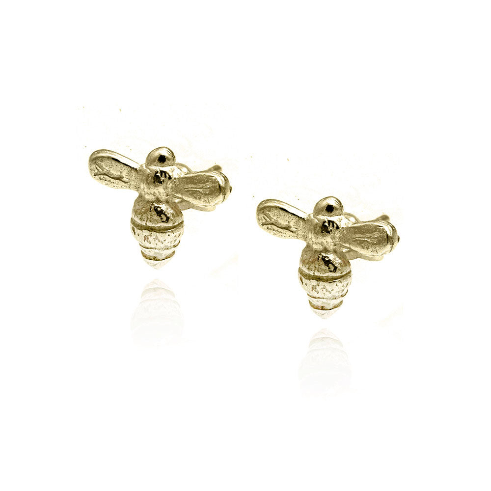 Bee Stud Earrings - 9ct Yellow Gold Stud Earrings
