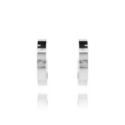 Creole Round Plain 18mm Hollow Hoop Earrings - Sterling Silver Hoop Earrings