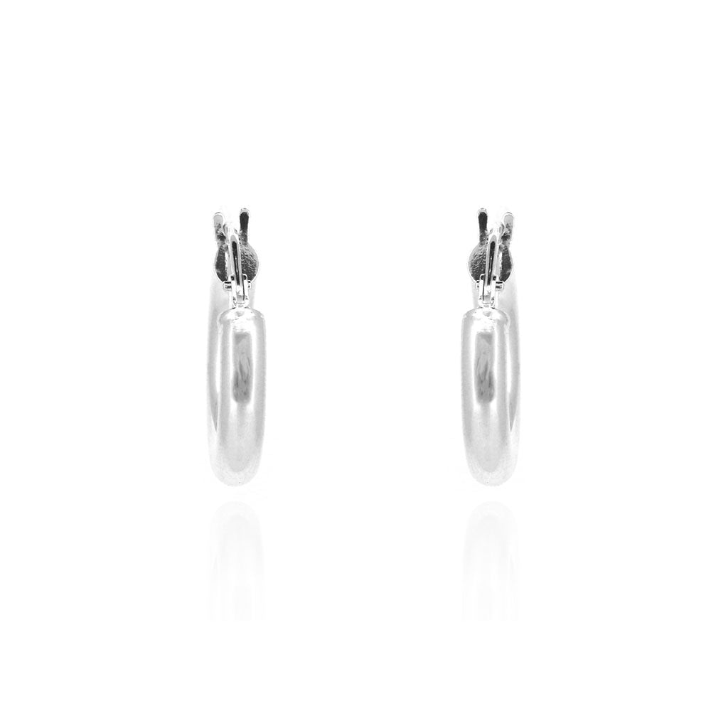 Creole Heavyweight Plain 16mm Hollow Hoop Earrings - Sterling Silver Hoop Earrings
