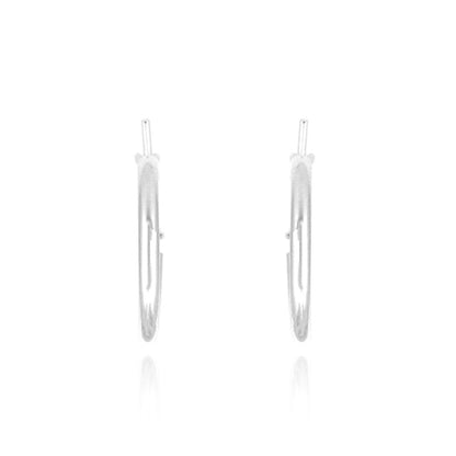 Creole Medium Weight Plain 18mm Hollow Hoop Earrings - Sterling Silver Hoop Earrings