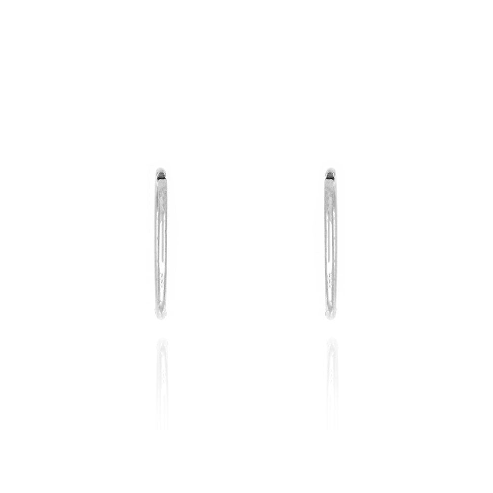 Sleeper Hinged Plain 12mm Solid Hoop Earrings- Sterling Silver Hoop Earrings