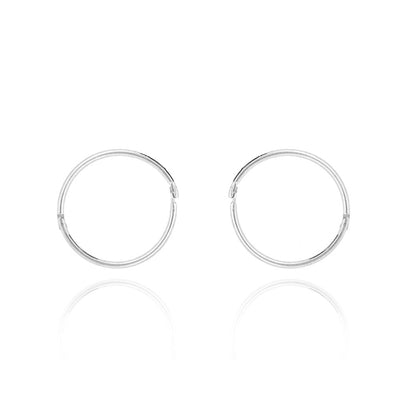 Sleeper Hinged Plain 12mm Solid Hoop Earrings- Sterling Silver Hoop Earrings