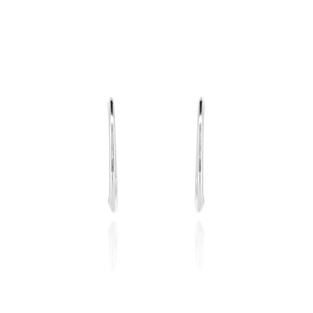 Sleeper Hinged Plain 16mm Solid Hoop Earrings - Sterling Silver Hoop Earrings