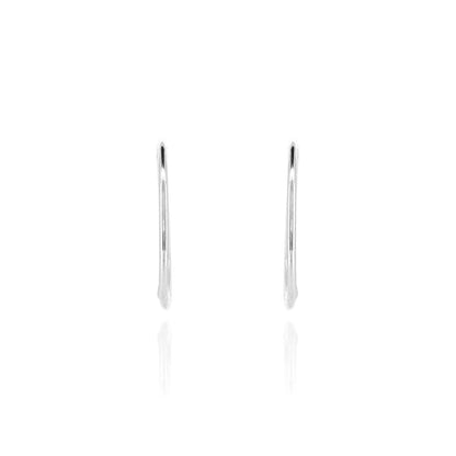 Sleeper Hinged Plain 16mm Solid Hoop Earrings - Sterling Silver Hoop Earrings