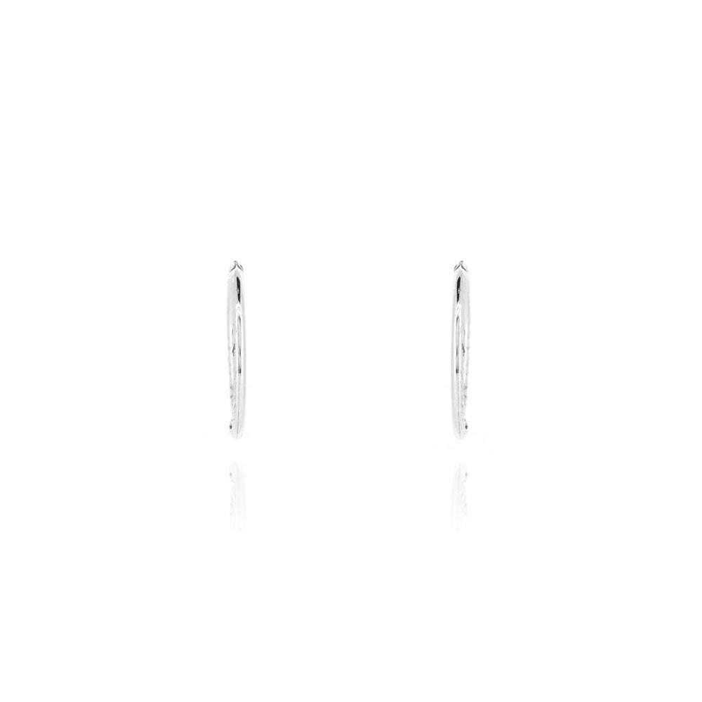 Sleeper Hinged Diamond Cut 12mm Solid Hoop Earrings - Sterling Silver Hoop Earrings