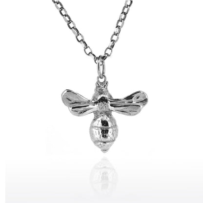 Bee Large Necklace - Sterling Silver Necklace