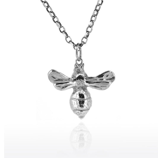 Bee Large Necklace - Sterling Silver Necklace