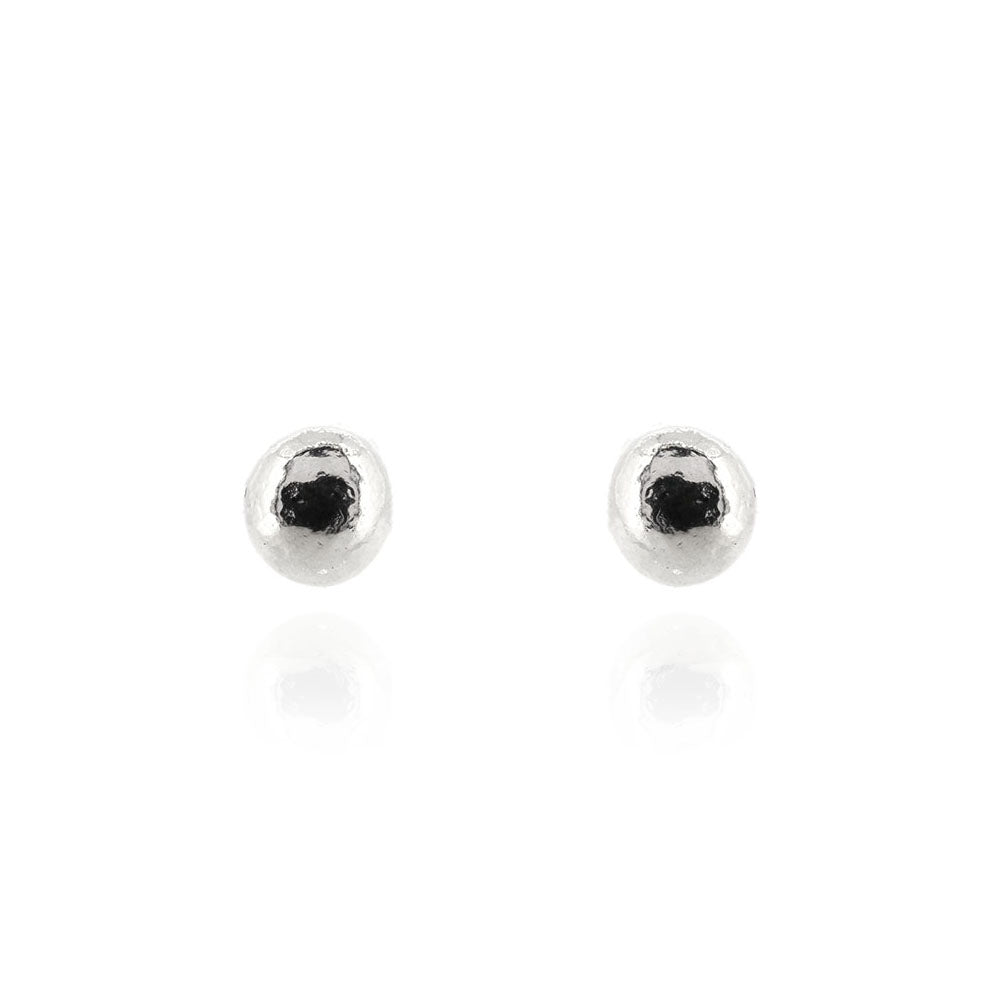 Pebble Ball Stud Earrings - Sterling Silver Stud Earrings