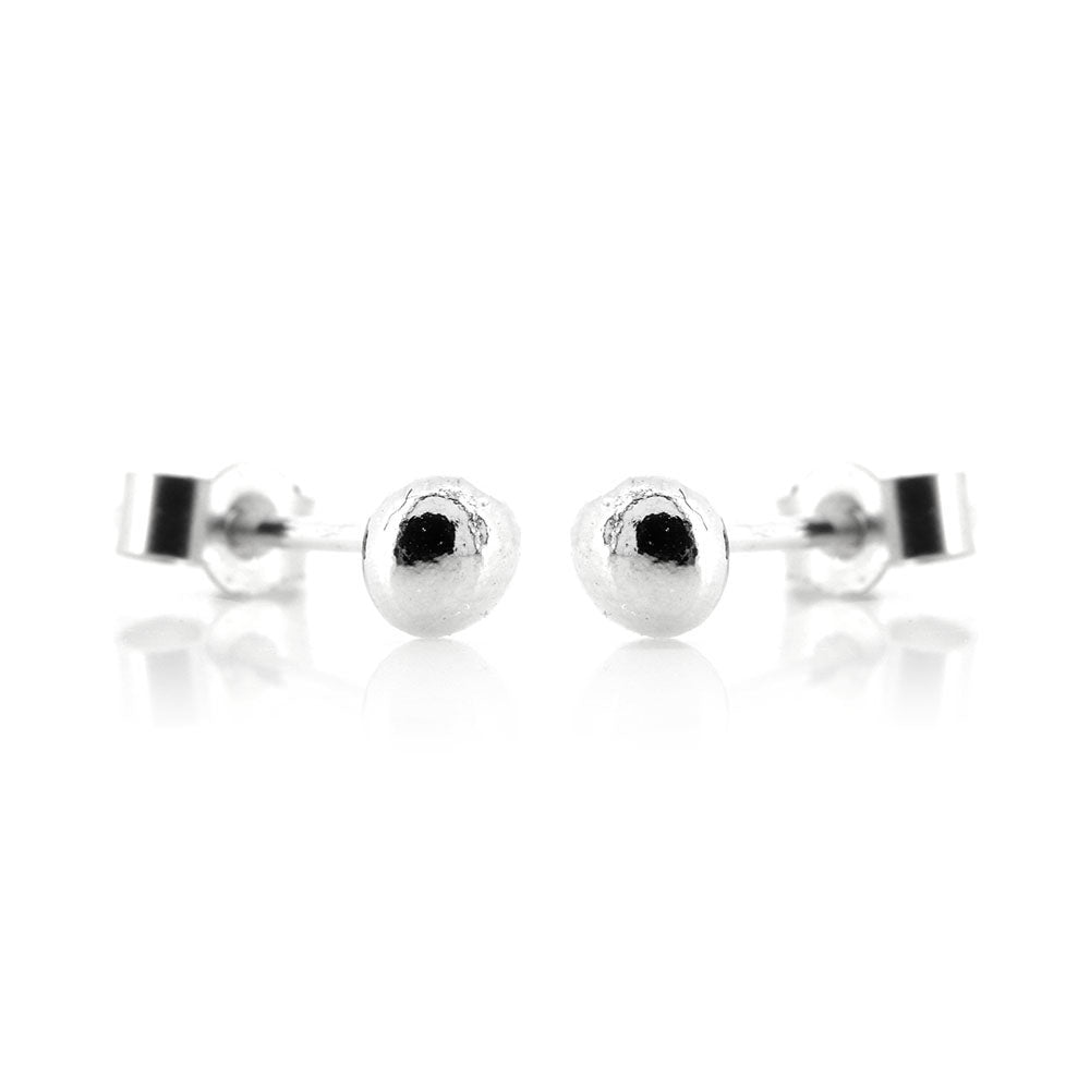 Pebble Ball Stud Earrings - Sterling Silver Stud Earrings