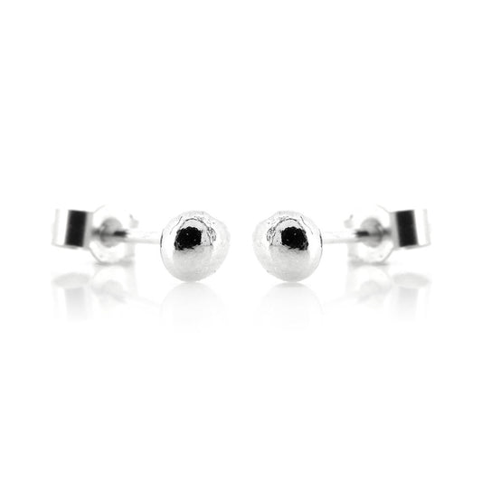 Pebble Ball Stud Earrings - Sterling Silver Stud Earrings