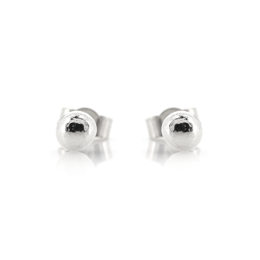 Pebble Ball Stud Earrings - Sterling Silver Stud Earrings