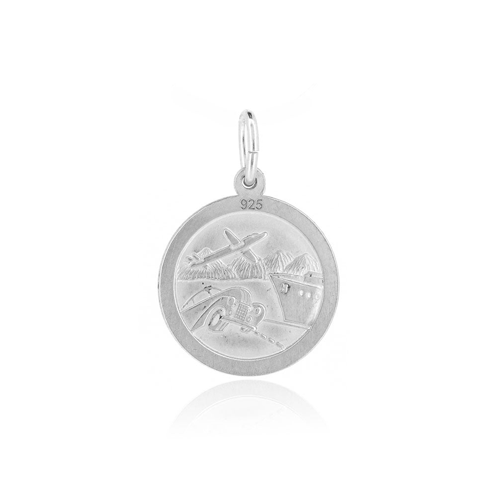 St Christopher 17mm Reversible Pendant - Sterling Silver Jewellery