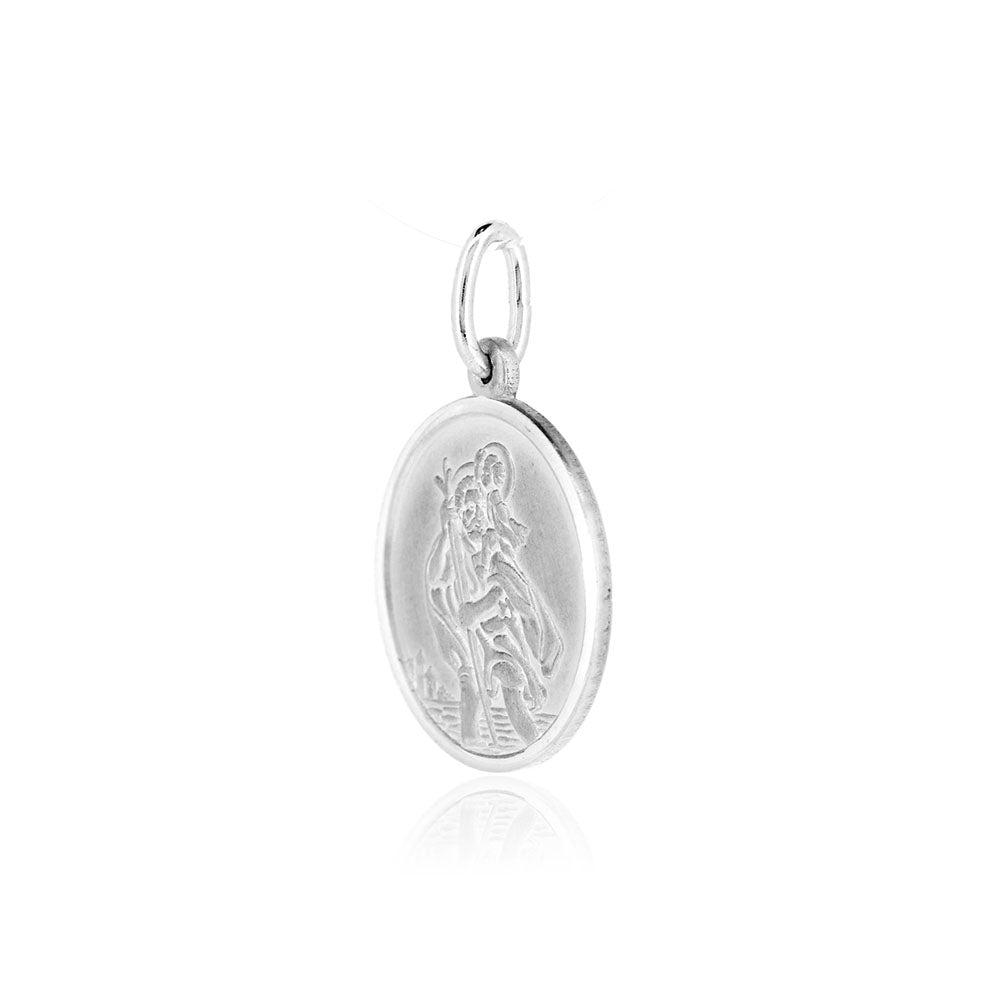 St Christopher 17mm Reversible Pendant - Sterling Silver Jewellery