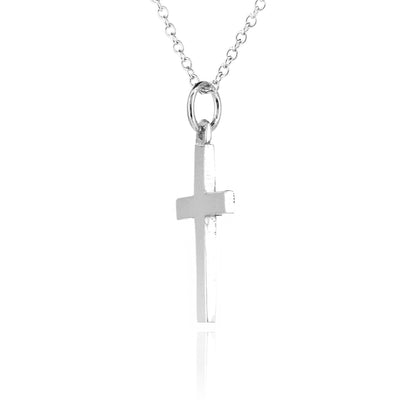 Cross Plain 20mm Pendant - Sterling Silver