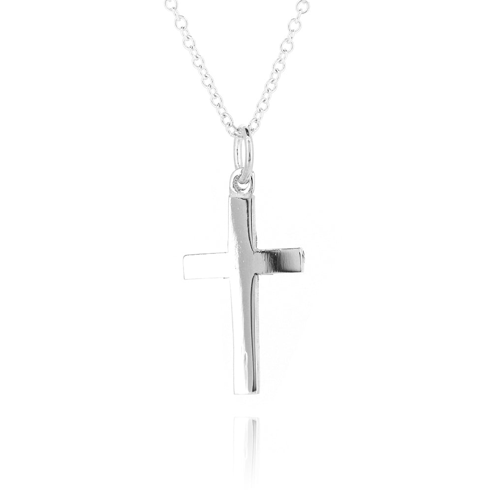 Cross Plain 20mm Pendant - Sterling Silver