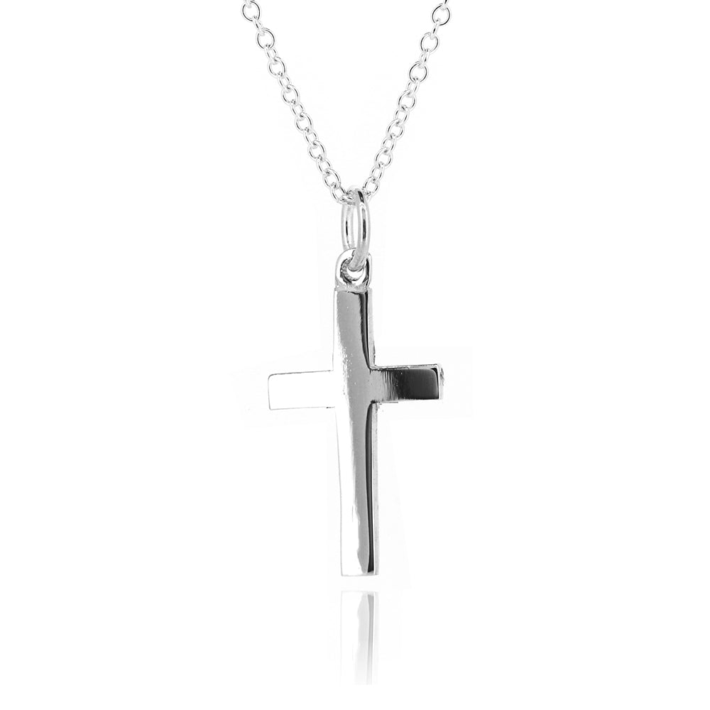 Cross Plain 20mm Pendant - Sterling Silver