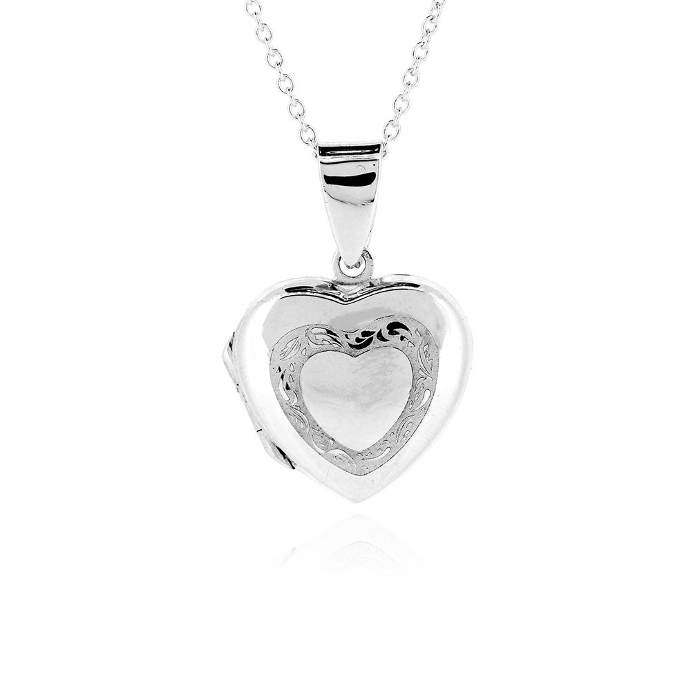 Locket Patterned Heart - Sterling Silver Jewellery