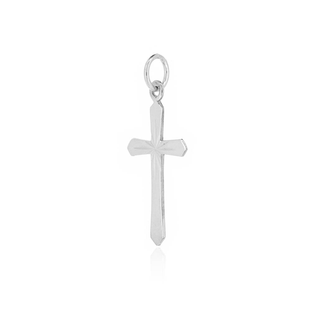 Cross Sunray 25mm Pendant - Sterling Silver Jewellery