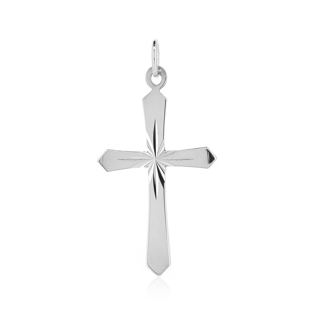 Cross Sunray 32mm Pendant -Sterling Silver Jewellery