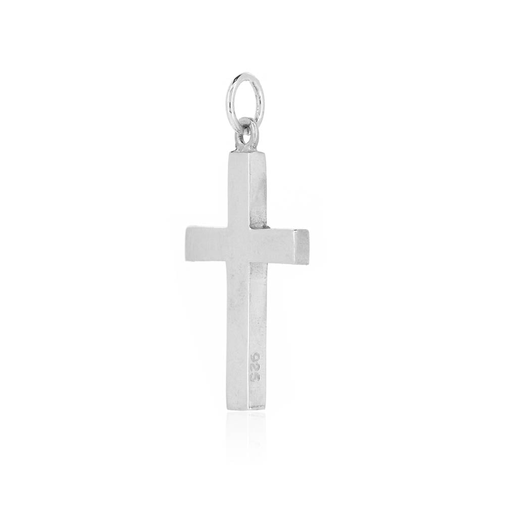 Cross Plain 25mm Pendant - Sterling Silver Jewellery