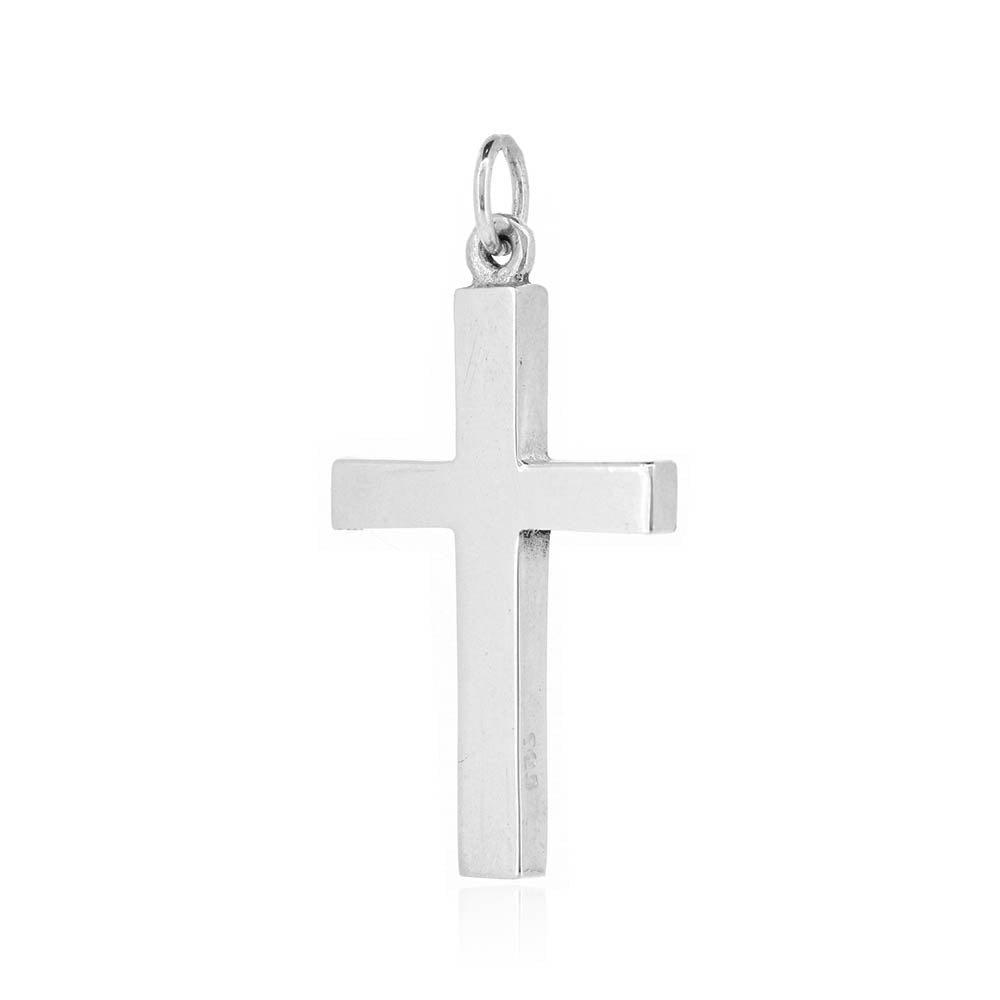 Cross Plain 30mm Pendant - Sterling Silver Jewellery