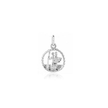 St Christopher 10mm Open Design Pendant - Sterling Silver Jewellery