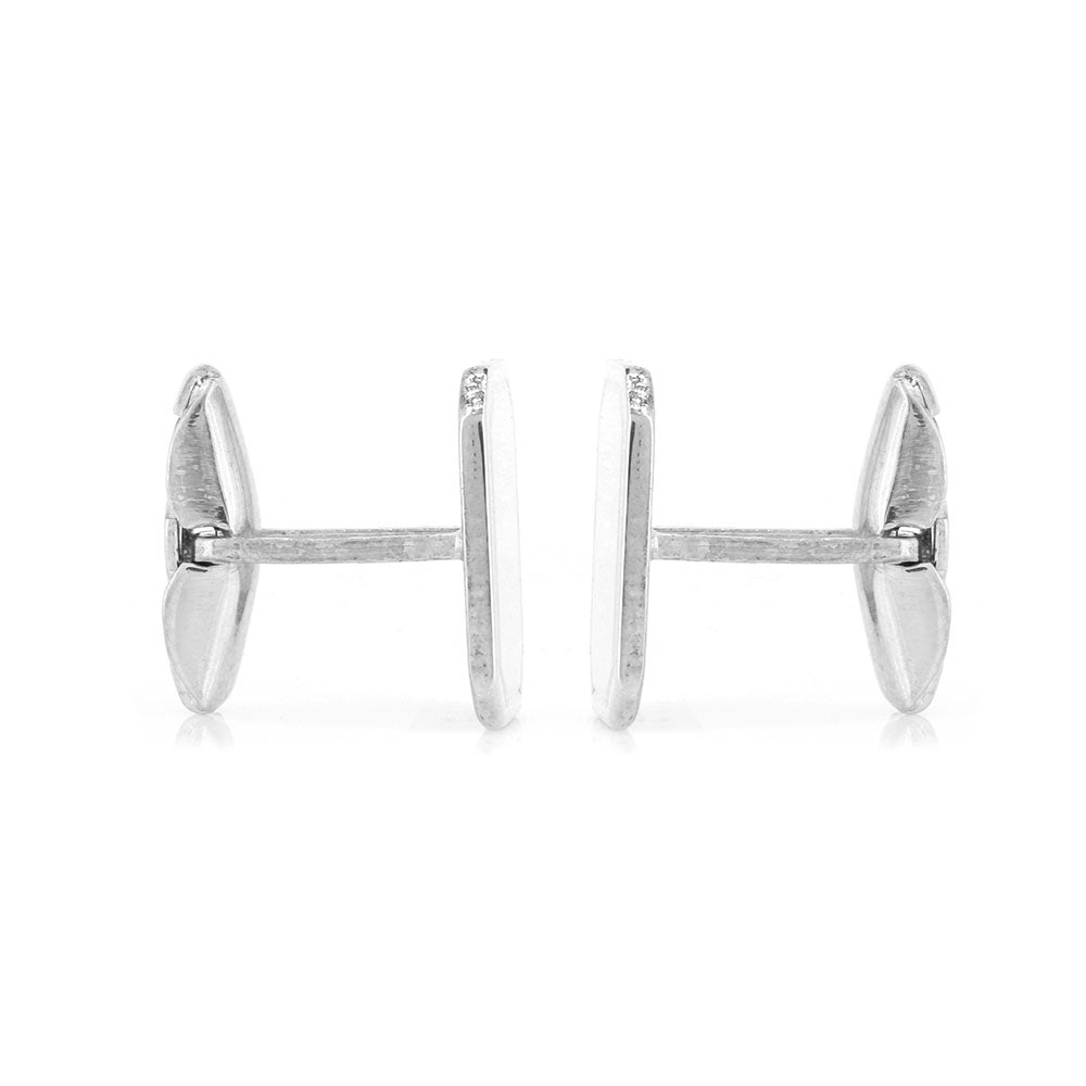 Cufflinks - Plain Rectangular - Sterling Silver
