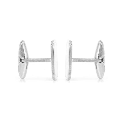 Cufflinks - Plain Rectangular - Sterling Silver